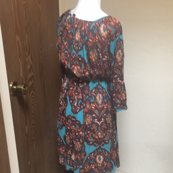 3 quarter sleeve Paisley print dress - Picture 4 of 5